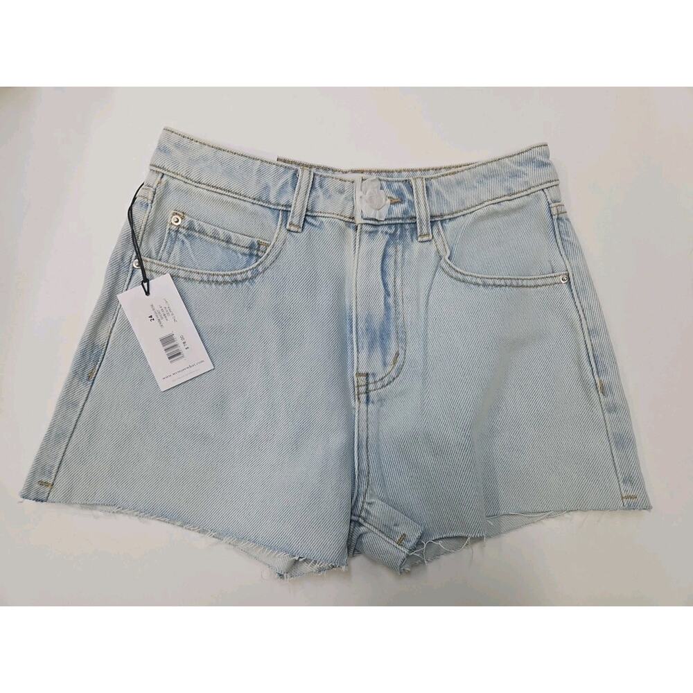 NWT WeWoreWhat Denim High Rise Shorts W/ Raw Hem. 100% Cotton Size 24 (XS).
